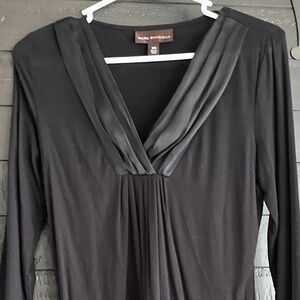 Dana Buchman Women's Pleated Front Blouse Black SZ XS